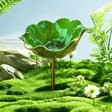2026 Neu Metall Blumen Gartenstecker Vogeltränke, Vogeltränke Blumenstecker, Trinkschale Vögel, Handmade Metal Flower Garden Stake for Garden, Wassertränke Für Vögel, Bienens (1PC-C)