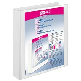 Veloflex 10 VELOFLEX VELODUR® Präsentationsringbücher 2-Ringe weiß 4,0 cm DIN A4