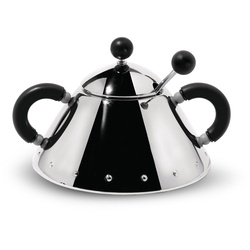 Alessi Zuckerdose Ø 10,5 cm Edelstahl Schwarz