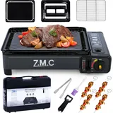 ZMC Gaskocher 2-in-1 Campingkocher inkl. Grillplatte und Gaskartusche