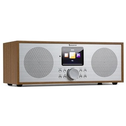 Auna Silver Star Radio (16 W, Internetradio Bluetooth Radio WLAN – DAB Plus Digitalradio Küchenradio) braun