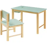 [en.casa] Kinderschreibtisch mit Stuhl Skjåk Holz/Mintgrün
