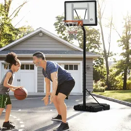 Homcom Basketballständer Schwarz 90 x 60 x 210-260 cm