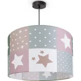 Paco Home Pendelleuchte Cosmo 345, ohne Leuchtmittel, Kinderlampe Deckenlampe LED Kinderzimmer Lampe Sternen Motiv E27 schwarz