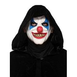 Maskworld Kostüm Psycho Clown mit schwarzem Umhang, 2-teiliges Set zur schnellen, gruseligen Verwandlung schwarz