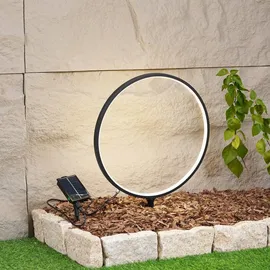 LINDBY LED Solar-Erdspießleuchte Syrene Aluminium 45 cm 1 x 0,24 W warmweiß schwarz