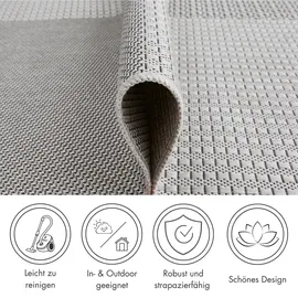 Andiamo "ARIZONA1" Gr. 2, silber (silberfarben), B:67cm H:5mm L:140cm, Kunstfaser, Teppiche, Teppich, Outdoorteppich, Küchenteppich - Größe: 67 x 140 cm, Farbe: Grau-Anthrazit