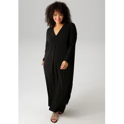 Maxikleid, mit raffinieren Seitenschlitzen, Gr. 48 - N-Gr, schwarz, , 30332209-48 N-Gr