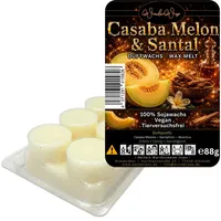 WonderWax Duftwachs WonderWax® Duftriegel 6 x Duftwachs Kreise Weiß, 100% Sojawachs (Casaba Melon & Santal), Duftrichtung: Casaba Melone & Santal