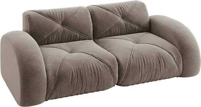 URBAN MEUBLE Rahmenloses modulares 2-Sitzer-Sofa – 204 x 95 x 76 cm – Chenille-Bezug – Hochdichter Schaumstoff