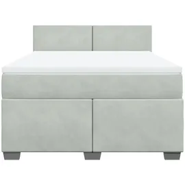 vidaXL Boxspringbett 140 x 200 cm Hellgrau