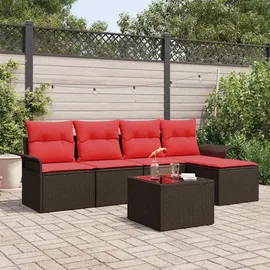 vidaXL Gartenlounge-Set 6-tlg. braun