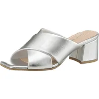 Marco Tozzi Damen, Pantoletten mit Blockabsatz, elegant, silber (Silver),
