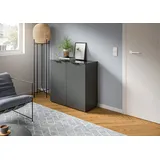 INOSIGN Kommode »Raio, Breite 90 cm, 2 Türen, 2 Einlegeböden, Oberboden mit Glasplatte«, Anrichte, Sideboard, Highboard, Schrank,