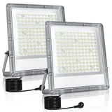 Indmird LED Strahler Außen 150W, 15000LM Aussenstrahler 6500K Kaltweiß Scheinwerfer IP66 Wasserdicht Baustrahler Flutlicht für Garten Garage Sportplatz Hof Flur