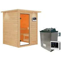 Karibu Sandra inkl. 9 kW Ofen + ext. Steuerung + Dachkranz