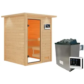 Karibu Sandra inkl. 9 kW Ofen + ext. Steuerung + Dachkranz