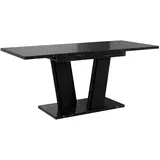 Home Collective Esstisch, Schwarz Hochglanz, Holzwerkstoff, 180x75x80 cm, Esszimmer, Tische, Esstische