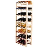 Proregal Weinregal PINOTWINE HxBxT 118x43x25cm | 32 Flaschen Massives Kiefernholz Natur unbehandelt | Flaschenregal Holzregal