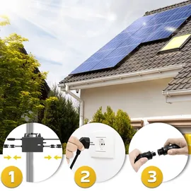 sunniva Balkonkraftwerk Full Black Bifazial 2000/800 W inkl. 4 x 500 W N-Typ Glas-Glas Bifacial Module