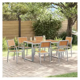 vidaXL Gartentisch-Set 7-tlg. Grau/Braun