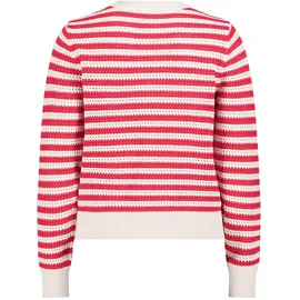 Betty & Co Strickpullover mit Struktur Rot/Weiß 36
