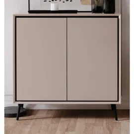 furn.design Kommode Sideboard 90 x 90 x 38 cm Sand / Schwarz