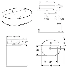 Geberit VariForm Aufsatzwaschtisch 50 x 40 cm (500.775.01.2)
