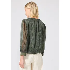 street one studio STREET ONE Langarm Bluse mit V-Neck aus Chiffon - grün