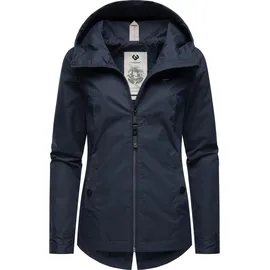 Ragwear leichte Damen, Übergangsjacke kurz Outdoorjacke wasserdicht Parka mit Kapuze Monade Übergang YOUMODO Navy24 Gr. S (36), blau (mittelblau), Obermaterial: 100% Polyester.