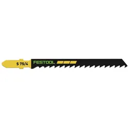 Festool S 75/4/5 WOOD Basic Stichsägeblatt 75 mm 5 Stk. ( 204305 ) geschränkte Zähne für schnellen Schnitt, HCS Stahl