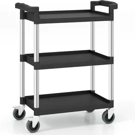 Costway Werkstattwagen Aluminium 3 Ebenen schwarz
