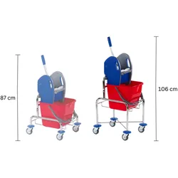 CleanSV Reinigungswagen hoch  1 x 18 Liter Eimer, Presse, Deichsel