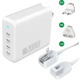 4smarts Ladegerät GaN Flex Pro 200W 4x USB-C Anschlüsse weiß