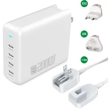 4smarts Ladegerät GaN Flex Pro 200W 4x USB-C Anschlüsse weiß