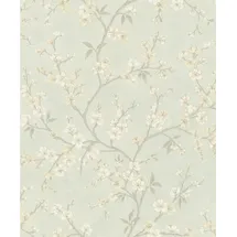 Rasch Textil Vliestapete Kirschblüten 10,05 m x 0,53 m 10,05 m2 Blau/Pastellblau 456769