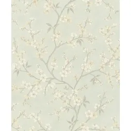 Rasch Textil Vliestapete Kirschblüten 10,05 m x 0,53 m 10,05 m2 Blau/Pastellblau 456769