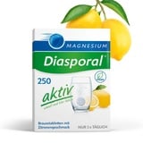 Magnesium-Diasporal 250 aktiv | 250 mg Magnesium Brausetabletten | Erfrischender Zitronengeschmack | Schnell löslich | Bei erhöhtem Flüssigkeitsbedarf | Zuckerfrei, vegan und glutenfrei | 20 Stück