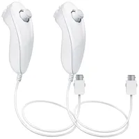 Mribo Wii Nunchuk Controller, 2 Packs Ersatz für Nunchuck Controller für Nintendo Wii und Wii U Console