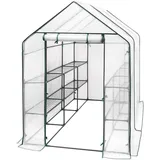 Woltu Foliengewächshaus 143 x 215 x 195 cm weiß