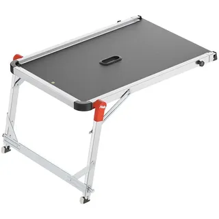 HAILO TP2 Pro Treppenpodest - Arbeitsplattform für Hailo-Leitern bis 4 Stufen - Stabiler Rahmen aus Aluminium - für Private und gewerbliche Nutzung - belastbar bis 150 kg - Gewicht: 9 kg - Silber