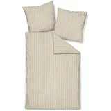 Traumschlaf Mako-Satin Gestreift Beige 240 x 220 cm + 2 x 80 x 80 cm