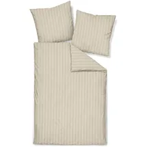 Traumschlaf Mako-Satin Gestreift Beige 240 x 220 cm + 2 x 80 x 80 cm
