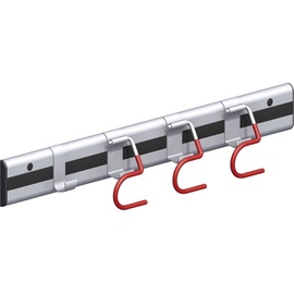 alfer coaxis Gerätehalter mit coaxis®-Profil, 1000 mm Aluminium rot gummiert