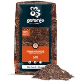 GALAMIO Pinienrinde Pinienmulch Rindenmulch Pinie Mulch Garten Dekor Pinus Pinea Natur Mittelmeer Kiefer Mix 8-25mm 60l Sack / 1 Karton Paligo