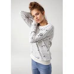 Sweatshirt, Langarm, figurumspielender Schnitt, Rundhalsausschnitt, Gr. 48/50 (XL), ecru-meliert, , 23947647-48