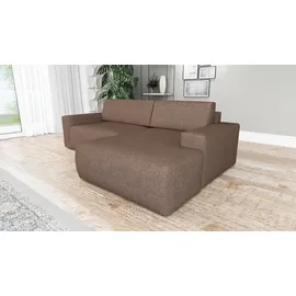 A&J MöbelLand Ecksofa TOTI mit Schlaffunktion. Farbe: Braun 25. - Braun