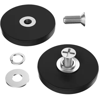 MIN CI 2 Stück Neodym Magnete Extra Stark, Magnet mit Gewinde D43x6mm M4 Magneten Schraubbar Flach Magnete mit Loch Senkkopf Magnete zum Anschrauben Autolichter Topfmagnet Groß Magnet Rund