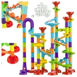 Kruzzel Murmelbahn 110Pcs Spielzeug-Set Kugelbahn Bahnelementen