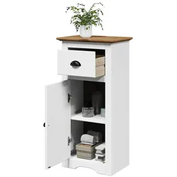 Badschrank BODO Weiß und Braun 44x30x90 cm